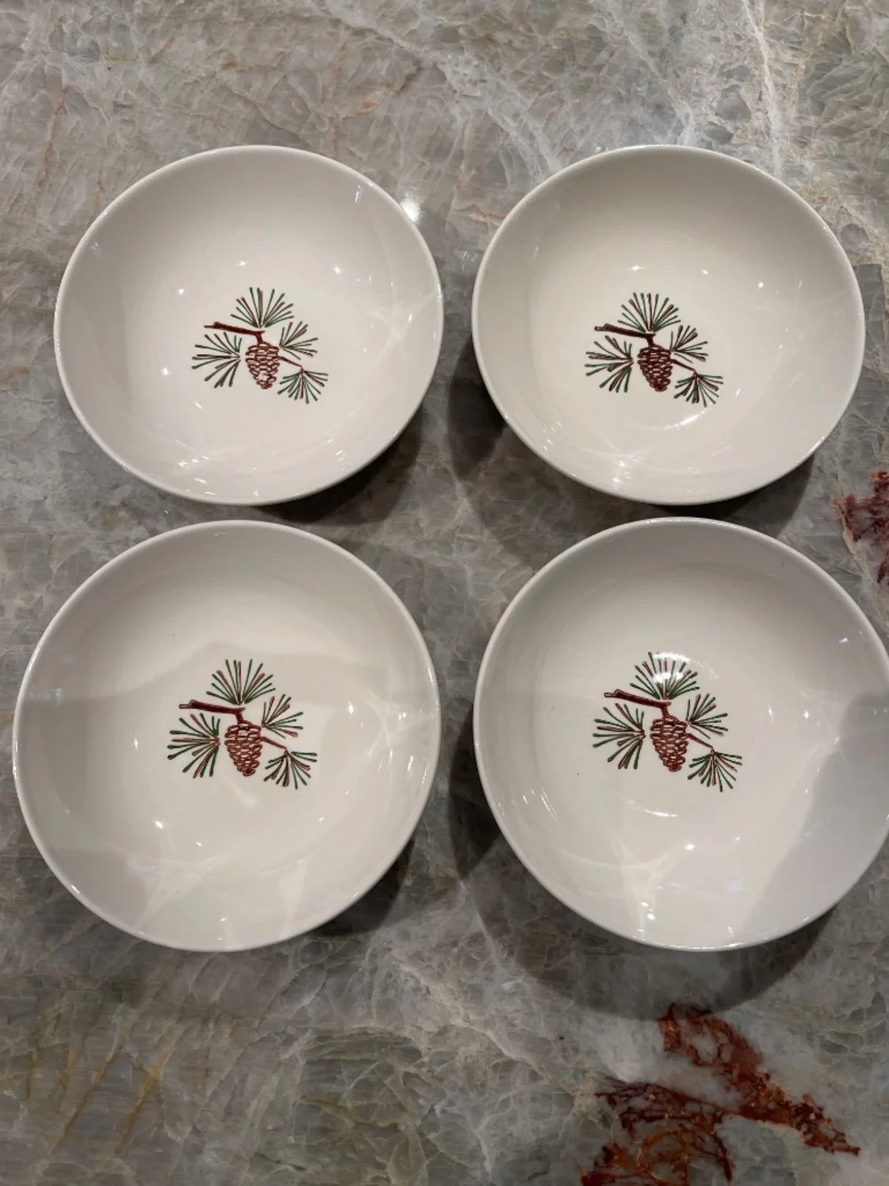 Stetson Marcrest~Vintage Misty Pine ovenproof hand painted underglaze bowls